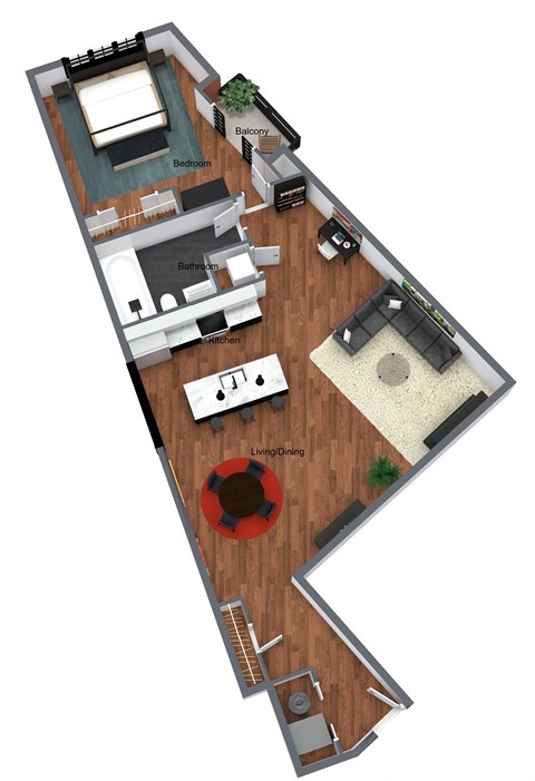 1 Bedroom Ultra Deluxe + Balcony - 3D